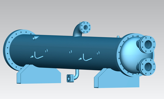 Condensador refrescado agua de mar del tubo SS304 Shell R407C de la aleación de níquel de cobre